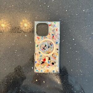 Colorful Confetti Phone Case with Ring Holder iPhone 16 Pro Max